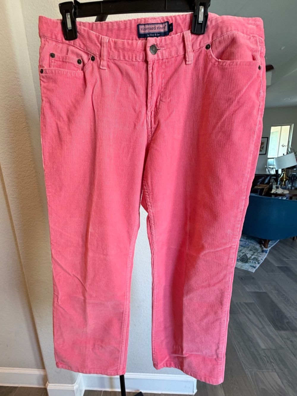 Vineyard Vines Pink Corduroy Cropped Straight Leg Jeans msrp 14 $138